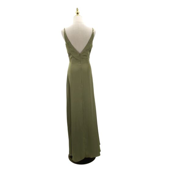 AW BRIDAL SZ 10 L fennel seed green Theodora wedding bridesmaid maxi dress b37 - Picture 4 of 10